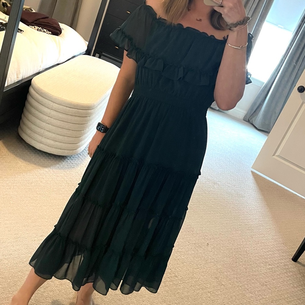 Evergreen Tiered Midi Dress
